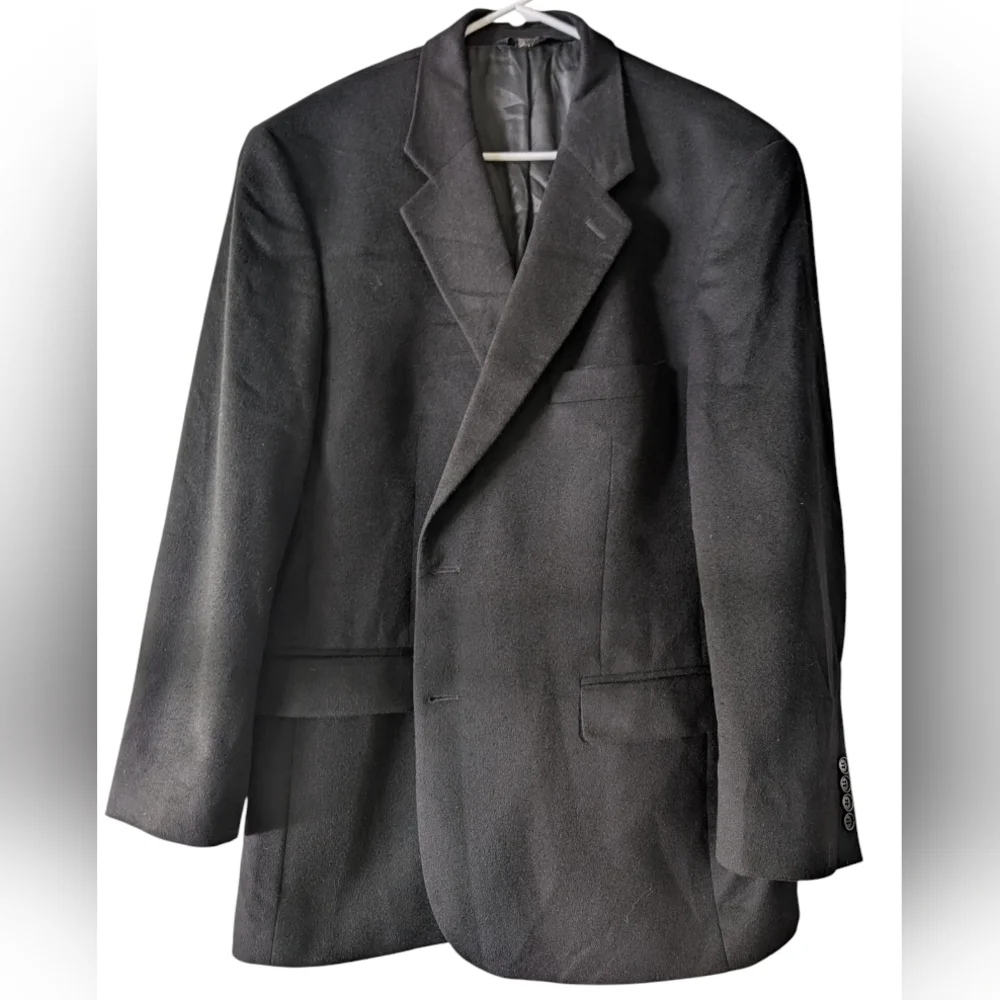 Brooks Brothers 346 Vintage 100% Cashmere Black Men's Blazer 46R